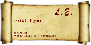Loibl Egon névjegykártya